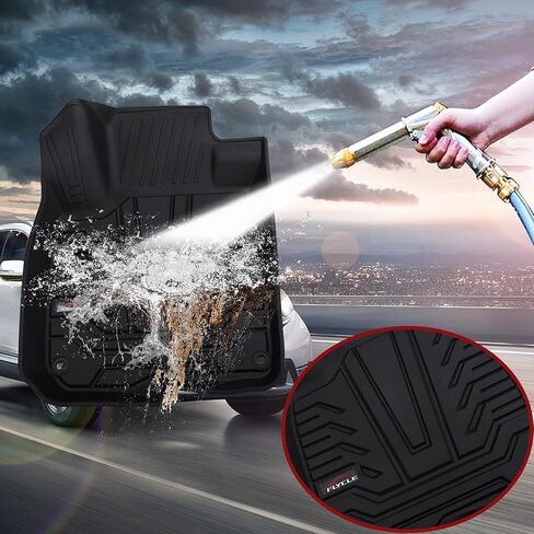 سجادات أرضية السيارة متوافقة مع 2017-2022 Honda CRV، تناسب مخصص CR-V TPE باللون الأسود لجميع الأحوال الجوية ضد الماء، بطانات أرضية الصف الأول والثاني in Kuwait