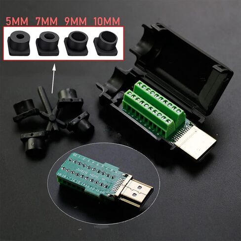 2 قطعة HDMI موصل سريع ذكر بدون لحام، لوحة موصل اندلاع خالية من اللحام مع ملحقات الحافظة in Kuwait