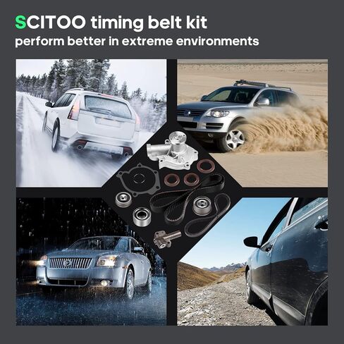 SCITOO TBK123 WP123 24410-38001 4-104 24312-382 TS26313 TCKWP313 TKK004 WPK42286 24518K طقم حزام لضبط توقيت المحرك يناسب 01-05 لشركة Hyundai Santa Fe 99-05 لشركة Hyundai Sonata 01-06 لكيا أوبتيما in Saudi Arabia