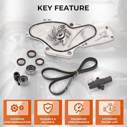 مجموعة حزام التوقيت، مع مجموعة حزام توقيت مضخة المياه المتوافقة مع Honda Accord Odyssey Pilot Ridgeline Acura MDX RL TL 3.0L 3.2L 3.5L 3.7L. استبدال # TCKWP329 TKH-002 19200-RDV-J01 14510-RCA-A01 in Kuwait