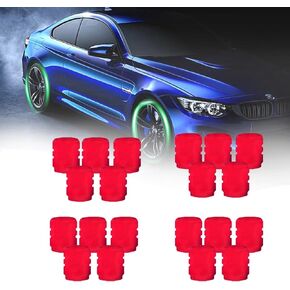 20pcs/4Colos Glow in The Dark Tire Valve Caps,Update Tire Valve Caps Light Up,Funny Prank Glowing Fluorescent Tire Valve Stem Caps (20pcs-4colors)