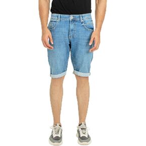 Essentials Men's Comfort Denim Shorts High Waisted Summer Cotton Stretchy Casual Pull On Denim Shorts with Versatility