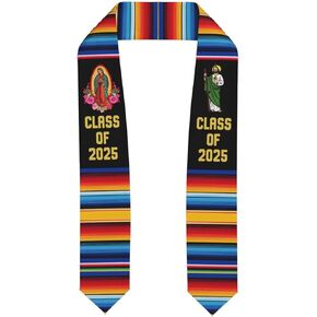 Mexican Graduation Sash Virgen de Guadalupe San Judas - Graduation Stole Class Of 2025 - Stoles For Graduation 2025