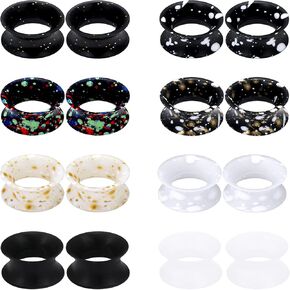 Lcolyoli 00 Gauges Silicone Gauges 00g Plaus 0g Gauges for Ears 0 Gauge Earrings for Men Flexible Ear Tunnels Plugs Stretchers Expander Double Flared Flesh Ear Piercing Jewelry for Women Men