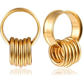 Doearko 2PCS 316L من الفولاذ المقاوم للصدأ الأزياء المقابس الأذن أنفاق مطابقة حلقات الأنف نقالة الأزرار