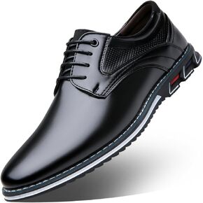 Men's Dress Oxfords Shoes Business Formal Shoes Casual Loafers Shoes Comfortable Lightweight Derby Sneakers Black