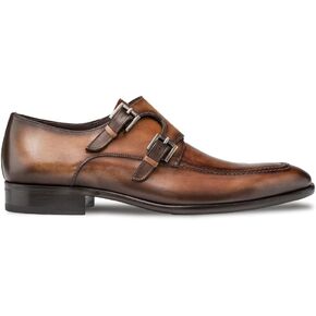 Mezlan Leather Double Monk Strap - Mens Bold Calfskin Shoe with Leather Sole and Breathable Leather - Handcrafted in Spain - Medium Width (Cognac, 11)