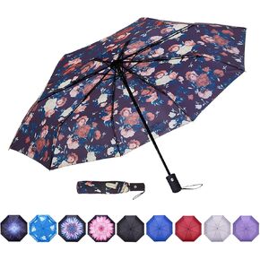 NOOFORMER Compact Travel Mini Umbrella Windproof Automatic Umbrellas Small Lightweight Portable Folding Rain Umbrella for Women Men Kids