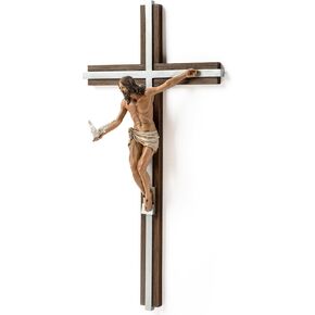 BC Catholic Gift of the Spirit Crucifix Wall Cross, Holy Spirit Jesus Christ Easter Inspirational Home Décor,Devout Gift, 14.3"H,Realistic Finish Renaissance Sculpture Handpainted by Buildclassic