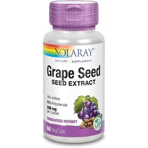 Solaray Grape Seed Extract 200 Mg Plus Bioflavonoid Complex | دعم القلب والأوعية الدموية السليمة | 60 VEGCAPS