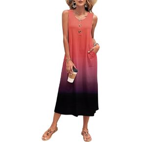 فستان Moleerani للسيدات الصيفي Maxi 2025 أكمام زر لأسفل غير رسمية Long Beach Sundress Travel Acadts Outfits