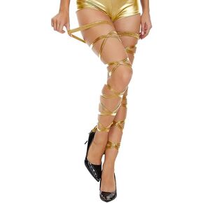 لفات الساق Kepblom للنساء: Rave Music Festival Wear Exclistories لامع ملحقات معدنية لامعة
