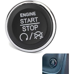 START START STOP STOWS ، زر الضغط الإشعال بدون مفتاح ، زر بدء الإشعال ، متوافق مع Jeep Commander Grand Cherokee ، Chrysler Town ، Country ، Dodge Challenger ، Durango (Black)
