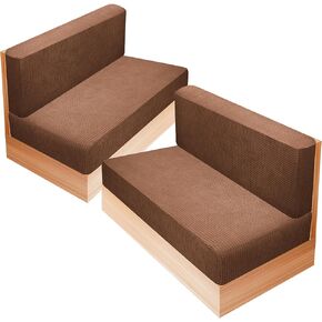 RV Dinette Cushion Covers, Camper Cushion Slipcover Stretch Sofa Chair Cover for RV Camper Car Bench 2 Backrest Covers & 2 Bench Covers (Camel)
