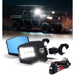 Xprite UTV العرض الجانبي للمرايا ، الألومنيوم الثقيل مع مصابيح LED SPOT LIGH