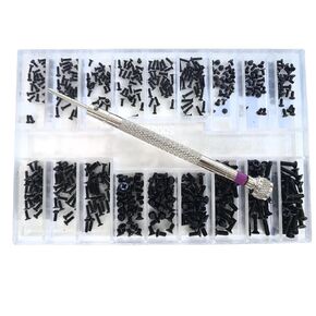 500Pcs Silver Round Head Micro Screws Assortment Kit - M1.2/M1.4/M2.0 for Laptops, Watches, Electronics Repair with Screwdriver & Storage Box (L-Series)