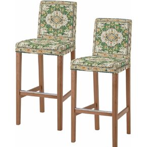 Sage Green Bar Stool Covers with Backs Abstract Watercolor Art Stretch Washable Bar Stool Chair Cover Slipcovers Removable Counter Stool High Chair Covers for Pub Dining Room Set of 2
