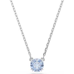 قلادة Swarovski Stilla ، Round Cut ، Blue ، Rhodium انتهى