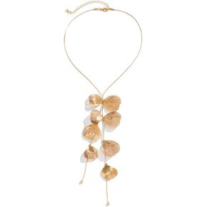 Statement Long Necklace for Women Gold Silver Flower Dangle Y Necklaces Trendy Lariat Necklace Dainty Long Tassel Necklaces Jewelry for Women