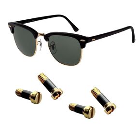 Ray Ban RB3507 RB2716 RB3016 Clubmaster استبدال العدسات الجانبية البراغي 4 مع مفك البراغي 1 (مسامير الذهب ، الجانب الخلفي)