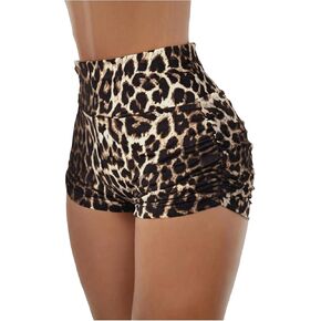 Women's High Waisted Leopard Mini Shorts Y2K Ruched Biker Shorts Casual Leggings