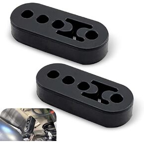 2 PCS Car Exhaust Pipe Hanger Rubber Insulation Bushing, Car Adjustable Tail Pipe Hanger, Car Tail Pipe Muffler, Universal for Most Cars (Black)