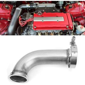 90° Flange Elbow Adapter, Elbow Downpipe Adapter, V‑Band Clamp Stainless Steel 2.5in ID to 3.2in OD for Car