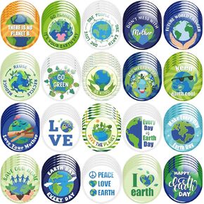 40/100pcs دبابيس زر يوم الأرض - أنقذ شارة جولة الأرضية حماية البيئة ديكور Pinback للفصل الدراسي المدرسي النشاط التعليمي هدية الحزب لصالح اللوازم إكسسوارات حقيبة الملابس