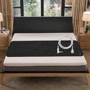 Grounding Mat, Grounding Mat for Bed with Grounding Cord, Soft PU Leather Grounding Sleep Mat, Grounding Mat for Better Sleep, Pain and Stress Relief (27x78inch)