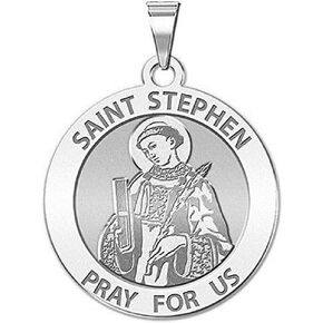 Picturesongold.com Saint Stephen الميدالية الدينية - 3/4 بوصة حجم الفضة النيكل