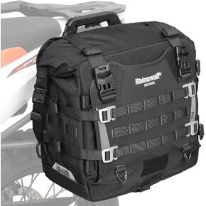 Rhinowalk Motorcycle Saddlebags Waterproof Tail Bag Luggage Bags Quick Release Side Bags 35L~45L Expandable with Molle System, Reflective Safety, Black (1pc)