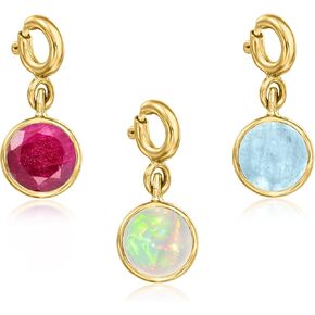Ross-Simons March/Aquamarine - Round Birthstone Charm in 18kt Gold Over Sterling