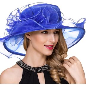 Ruphedy Women Derby Church Dress Fascinator Wide Brim Tea Party Wedding Hats S042b in Kuwait