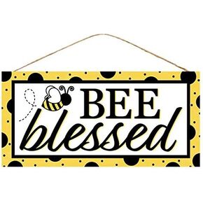 Craig Bachman 12" Wood Sign: Bee Blessed - Bumble Bee Door Wall Hanger Sign AP803329