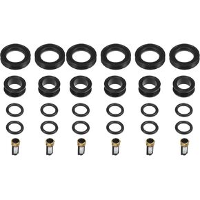 حاقن الوقود O حلقات الأختام مع مرشحات Micro Fuel Counter Countor Toyto Toyota 4Runner 1996-1998 لـ Lexus ES300 1992-1993 Rubber Black (مجموعة من 6)