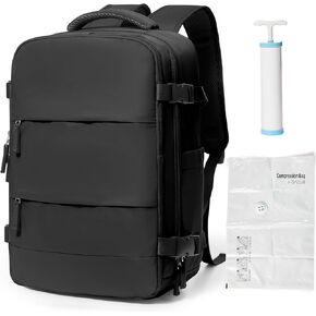 coowoz Vacuum Backpack with Pump Travel Backpack for Women Men Carry On Flight Approved Airplanes Compression Bags for Packing Personal item Travel Bag Essentials