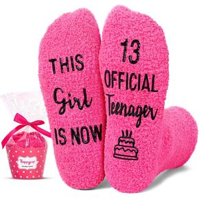 HAPPYPOP 13th Birthday Gifts Ideas Girls - Teenage Girl 13Yr Old Girl Birthday Gift Ideas, Happy 13th Birthday Socks for Teens Girl
