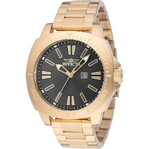 Invicta Speedway Men 46mm Stainless Steel Gold Charcoal dial PC22 Quartz