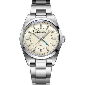 AddiesDive GMT ساعات للرجال 36 ملم قرص صغير ثنائي المنطقة الزمنية الكوارتز مشاهدة 515-24 ساعة مضادة للماء 100 م من الفولاذ المقاوم للصدأ التناظرية