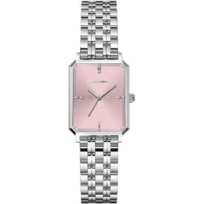 RM1982 Women’s Luxury Watch Gold -Stengular - حركة الكوارتز اليابانية ، تصميم الفولاذ المقاوم للصدأ عتيقة ، قرص فضية ، ساعة ثياب أنيقة ، 3atm مقاومة للماء - RELOJ PARA MUJER in Kuwait