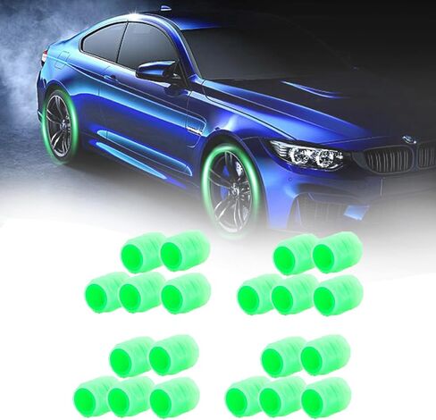 20pcs/4Colos Glow in The Dark Tire Valve Caps,Update Tire Valve Caps Light Up,Funny Prank Glowing Fluorescent Tire Valve Stem Caps (20pcs-4colors) in Saudi Arabia