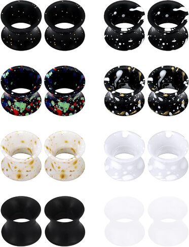 Lcolyoli 00 Gauges Silicone Gauges 00g Plaus 0g Gauges for Ears 0 Gauge Earrings for Men Flexible Ear Tunnels Plugs Stretchers Expander Double Flared Flesh Ear Piercing Jewelry for Women Men in Saudi Arabia