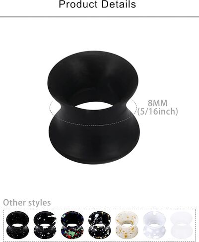 Lcolyoli 00 Gauges Silicone Gauges 00g Plaus 0g Gauges for Ears 0 Gauge Earrings for Men Flexible Ear Tunnels Plugs Stretchers Expander Double Flared Flesh Ear Piercing Jewelry for Women Men in Saudi Arabia