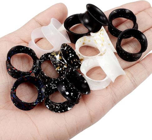 Lcolyoli 00 Gauges Silicone Gauges 00g Plaus 0g Gauges for Ears 0 Gauge Earrings for Men Flexible Ear Tunnels Plugs Stretchers Expander Double Flared Flesh Ear Piercing Jewelry for Women Men in Saudi Arabia