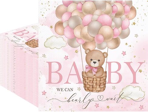 80Pcs We Can Bearly Wait Baby Shower Paper Napkins Blue Bear Disposable Napkins Bear Printed Decorative Napkins for Party Supplies Table Decor in Saudi Arabia