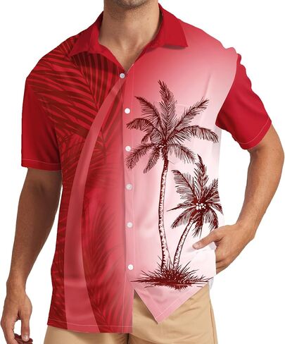 Men's Hawaiian Shirt Short Sleeve Casual Printed Button Down Tropical Shirt Summer Holiday Beach Hawaii Shirts in Saudi Arabia
