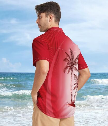 Men's Hawaiian Shirt Short Sleeve Casual Printed Button Down Tropical Shirt Summer Holiday Beach Hawaii Shirts in Saudi Arabia