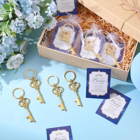 50 Sets Baby Shower Favors for Guests Bottle Opener Keychain Gold Crown Bottle Openers A Little Princess Is on Her Way Cards Crown Party Favors Baby Shower Souvenir for Girls Baby Shower Party in Saudi Arabia