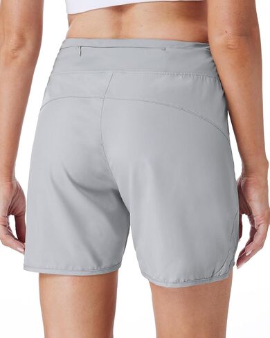 Running Shorts for Women 5" Athletic High Waisted Quick Dry Active Exercise Hiking Shorts with 3 Zipper Pocket in Saudi Arabia