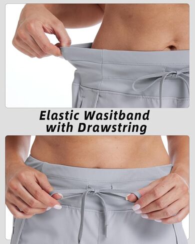 Running Shorts for Women 5" Athletic High Waisted Quick Dry Active Exercise Hiking Shorts with 3 Zipper Pocket in Saudi Arabia